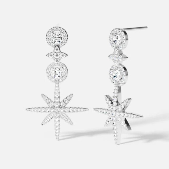 APM Monaco Pavé Météorites & Circles Drop Earrings - Picture 1 of 6